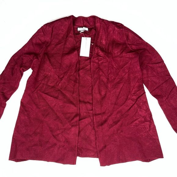 Charter Club Petite Open-Front Cardigan, Cranberry Red Size PS NWT - Picture 4 of 8